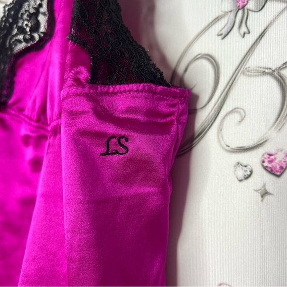 La senza tank top lace shimmer satiny silky purple black cami camisole sexy y2k - Picture 4 of 9